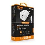 ALIGATOR Mini rýchlonabíjačka, PD 20W, kábel USB-C/USB-C, biela