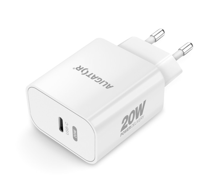 ALIGATOR PD 20W rýchlonabíjačka USB-C s káblom USB-C/Lightning (iPhone), biela