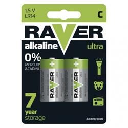 Alkalická batéria RAVER C (LR14) blister 2Ks