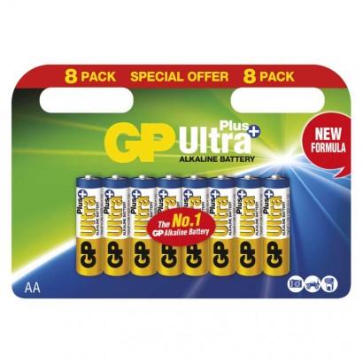Alkalická baterie GP Ultra Plus AA (LR6) 8Ks