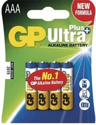 Alkalická baterie GP Ultra Plus LR03 (AAA), 4 ks v blistru