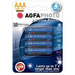 Alkalické batérie AgfaPhoto Power LR03/AAA, blister 4ks