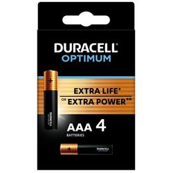 Alkalické batérie Duracell Optimum, 4 ks (AAA)