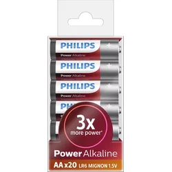 Alkalické batérie PHILIPS LR6P20T/10 AA Power (20 ks)