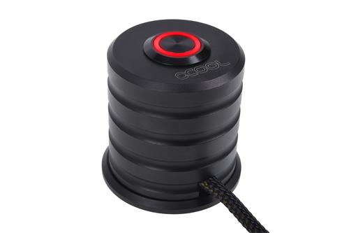 Alphacool Powerbutton s tlačítkem 19 mm s červeným osvětlením - Deep Black