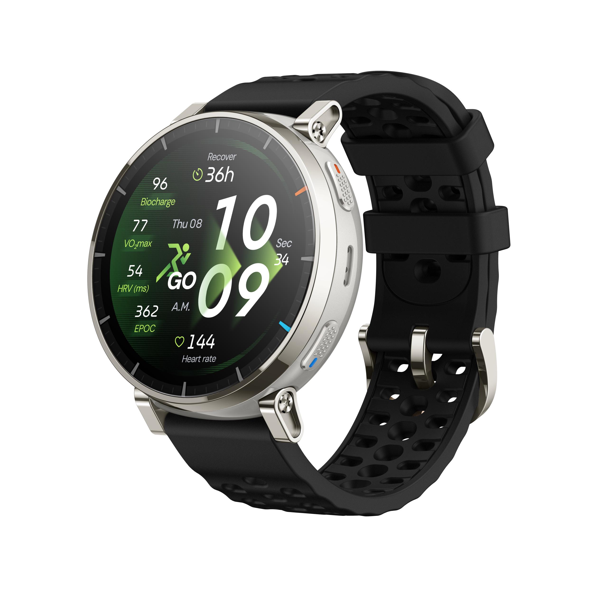 Amazfit Active 3 Premium Apex Silver, strieborná