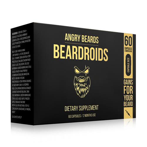 Angry Beards Beardoids 60 tbl - vitamíny na podporu rastu fúzov (dvojmesačná kúra)