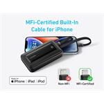 Anker Power Bank 10000mAh, 30W, s USB-C a Lightning kabelem, černá
