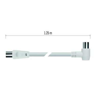 Anténní koaxiální kabel stíněný 1,25m – úhlová vidlice