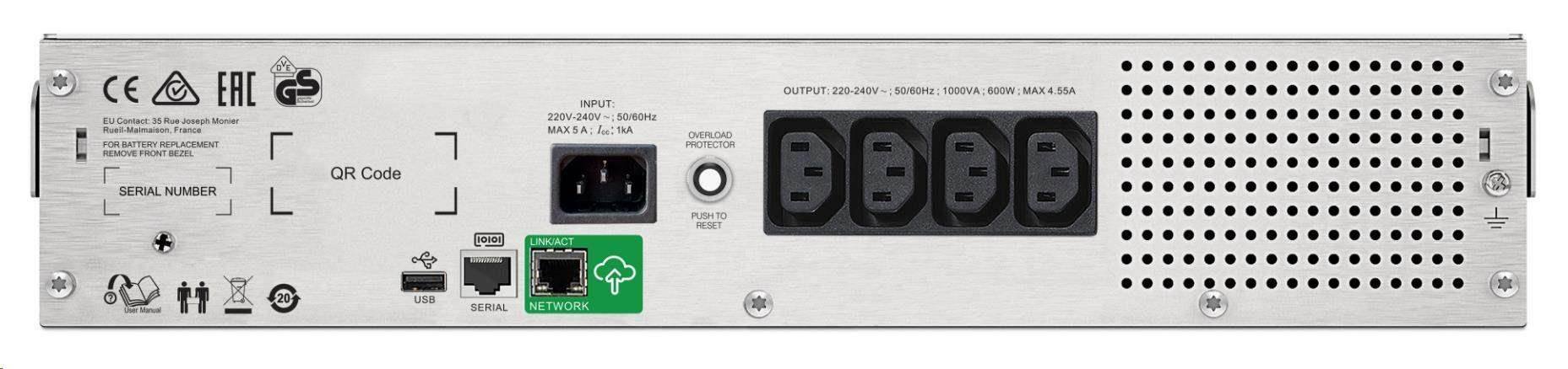APC Smart-UPS C 1500 VA LCD RM 2U 230 V so SmartConnect pre rack