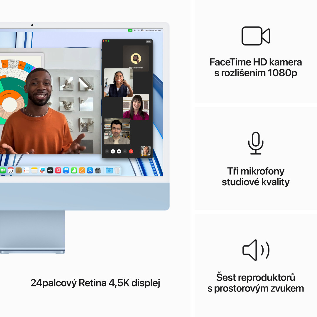 Apple iMac 24" M3 CZ Modrý (MQRQ3CZ/A)