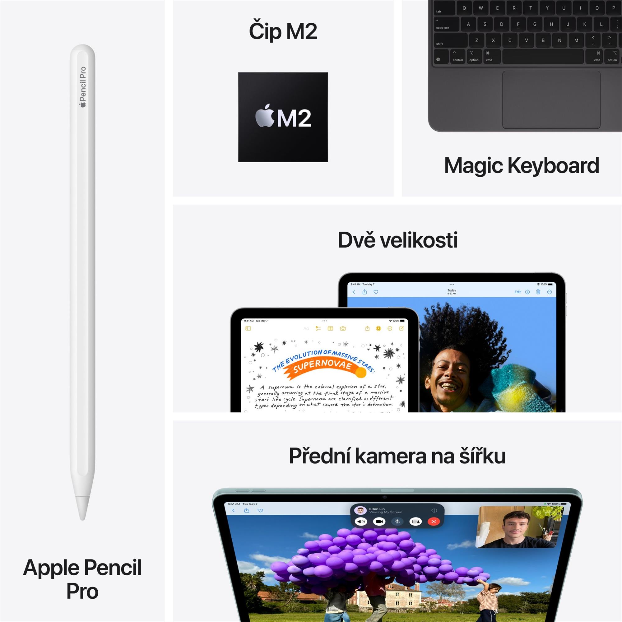 Apple iPad Air M2 2024 13" Wi-Fi 256 GB modrý (MV2F3HC/A)