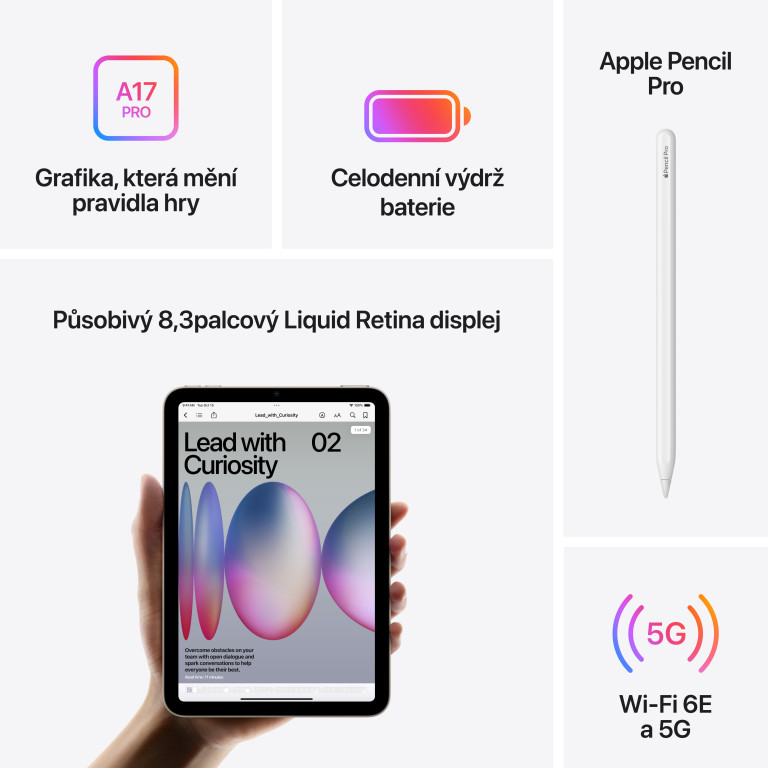 Apple iPad mini Wi-Fi + Cellular 128 GB - Vesmírne sivá (2024)