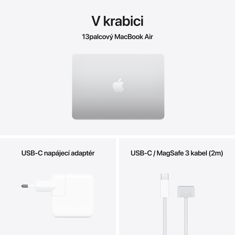 Apple MacBook Air 13, M4 16GB,256GB, silver, CZ znaky