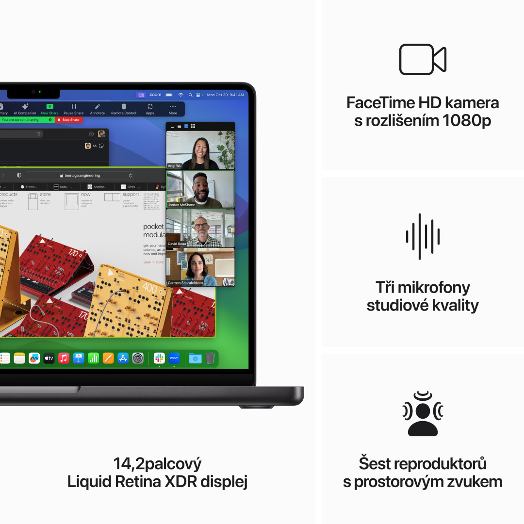 Apple MacBook Pro 14'' M3 Pro CZ 2023 Vesmírně černý (MRX33CZ/A)