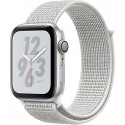 APPLE Watch Nike+ Series 4 GPS, 44mm Silver Aluminium Case with Summit White Nike Sport Loop