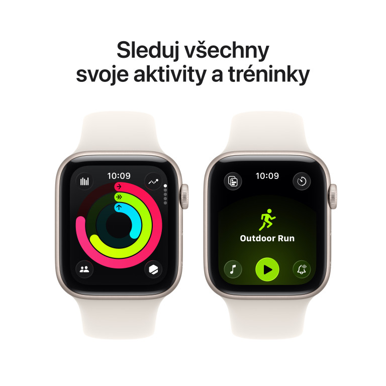 Apple Watch SE 3 GPS 44mm hliníkové puzdro Starlight Sport Band - S/M