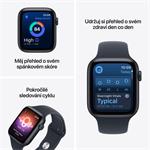 Apple Watch SE 3 GPS 44mm Midnight Aluminium Case with Navy Blue Sport Band - S/M