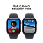 Apple Watch SE 3 GPS 44mm Midnight Aluminium Case with Navy Blue Sport Band - S/M