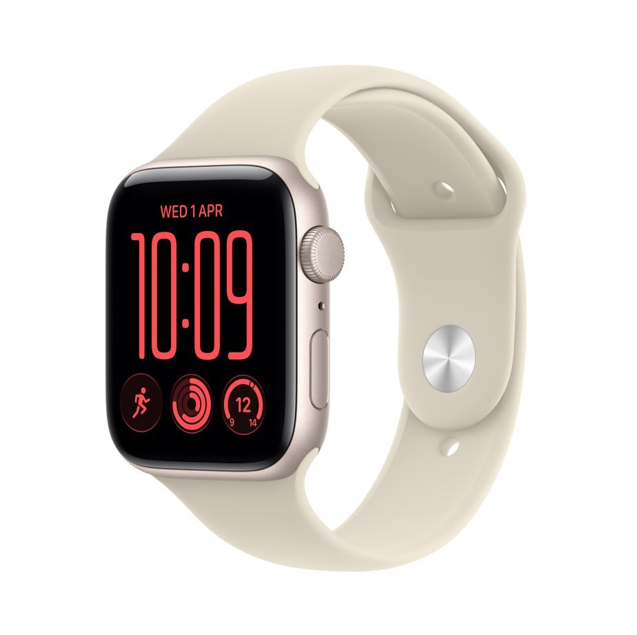 Apple Watch SE 3 GPS 44mm Starlight Aluminium Case with Sand Sport Band - S/M