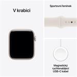 Apple Watch SE 3 GPS + Cellular 40 mm, hliníkové puzdro v odtieni Starlight so športovým remienkom v odtieni Sand – S/M