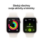 Apple Watch SE 3 GPS + Cellular 44 mm, hliníkové puzdro v odtieni Starlight so športovým remienkom Starlight – S/M
