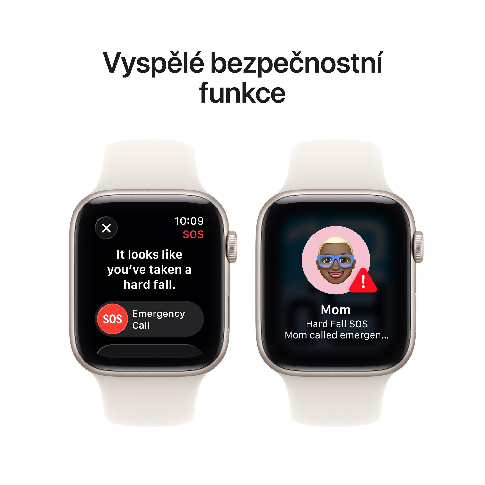 Apple Watch SE 3 GPS + Cellular 44 mm, hliníkové puzdro v odtieni Starlight so športovým remienkom v odtieni Sand – M/L