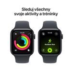 Apple Watch SE 3 GPS + Cellular 44 mm, puzdro v farbe Midnight Aluminium s modrým športovým remienkom – M/L