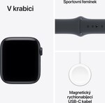 Apple Watch SE 3 GPS + Cellular 44mm Midnight Aluminium Case with Navy Blue Sport Band - S/M