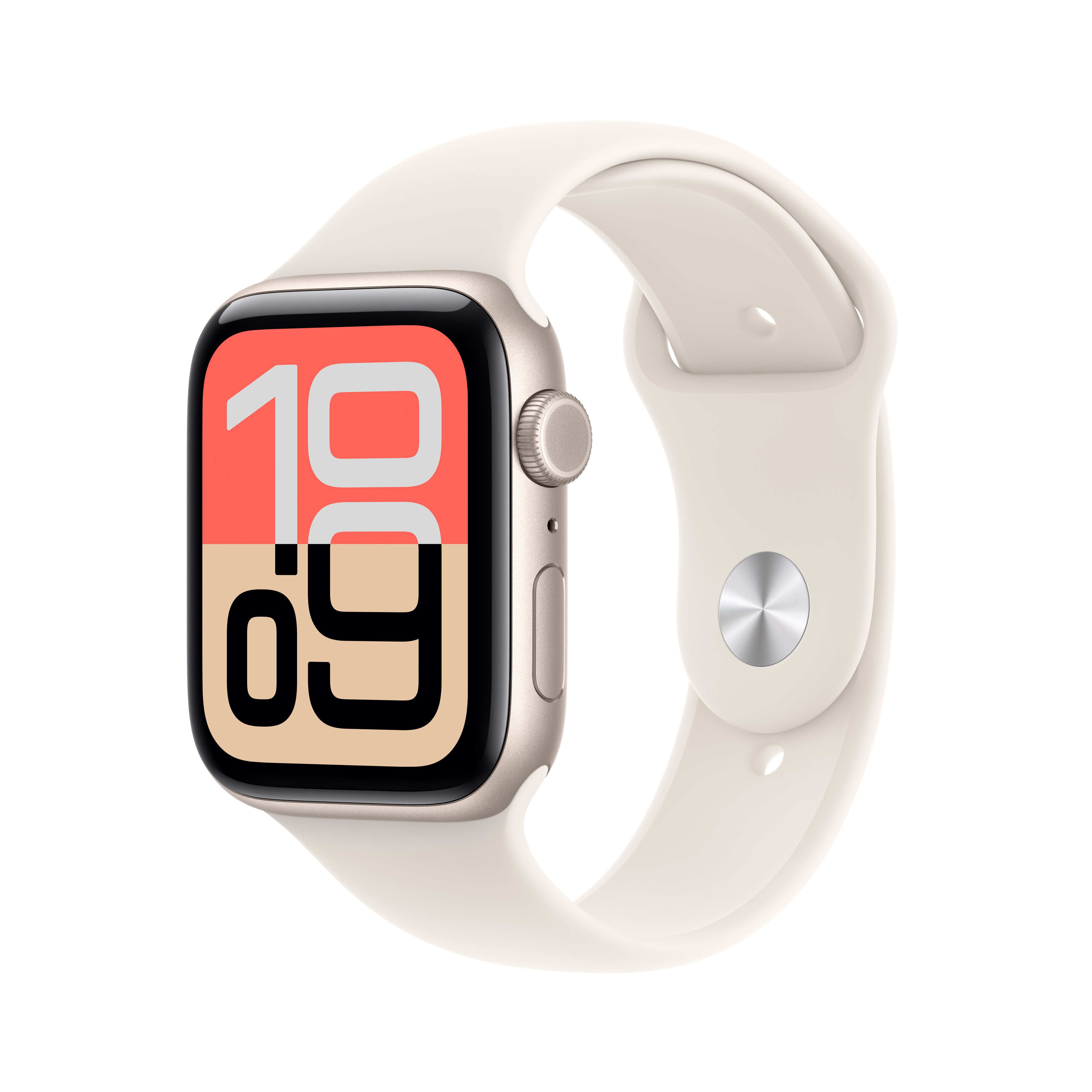 Apple Watch SE 3 GPS + Cellular 44mm Starlight Aluminium Case with Sand Sport Band - S/M