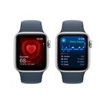Apple Watch SE 40mm Stříbrný hliník s bouřkově modrým sportovním řemínkem - M/L