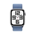 Apple Watch SE 40mm Stříbrný hliník s ledově modrým provlékacím sportovním řemínkem