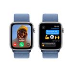 Apple Watch SE 40mm Stříbrný hliník s ledově modrým provlékacím sportovním řemínkem