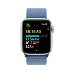 Apple Watch SE 40mm Stříbrný hliník s ledově modrým provlékacím sportovním řemínkem