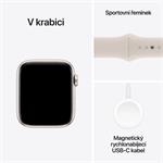 Apple Watch SE 44 mm Star White Aluminium s hviezdičkovým bielym športovým remienkom - S/M