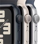 Apple Watch SE 44mm Stříbrný hliník s bouřkově modrým sportovním řemínkem - S/M