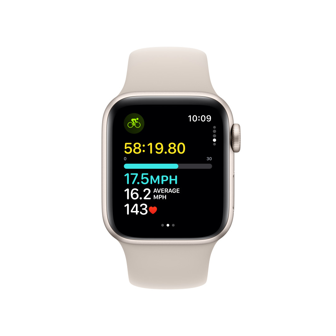 Apple Watch SE Cellular 40 mm Hviezdne biely hliník s hviezdne bielym športovým remienkom - M/L