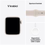 Apple Watch SE Cellular 40 mm Hviezdne biely hliník s hviezdne bielym športovým remienkom - M/L