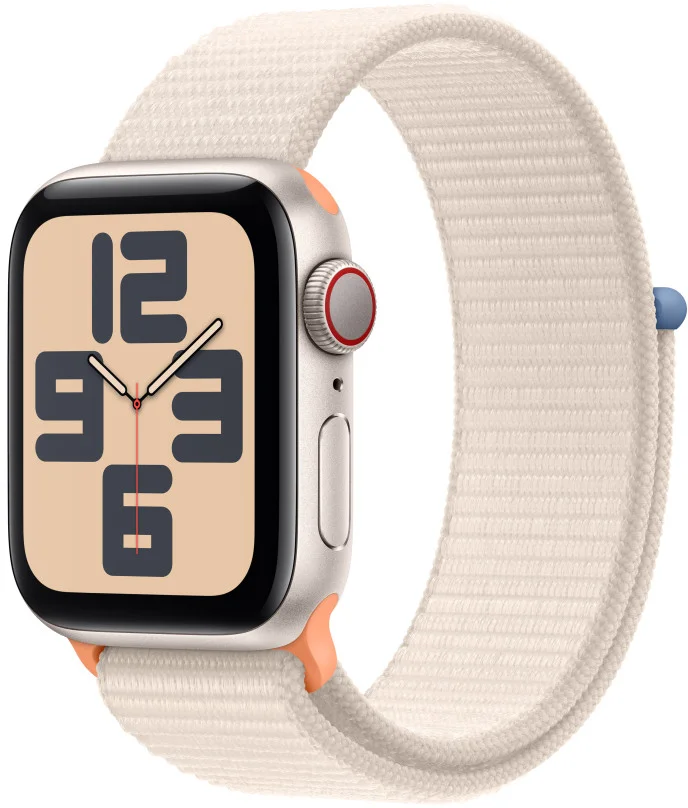 Apple Watch SE Cellular 40 mm Hviezdne biely hliník s hviezdne bielym športovým remienkom