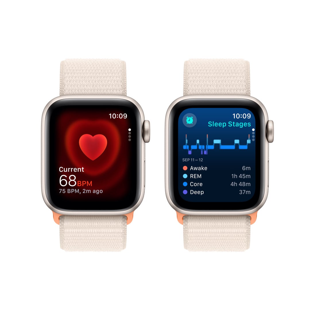 Apple Watch SE Cellular 40mm Hvězdně bílý hliník s hvězdně bílým provlékacím sportovním řemínkem