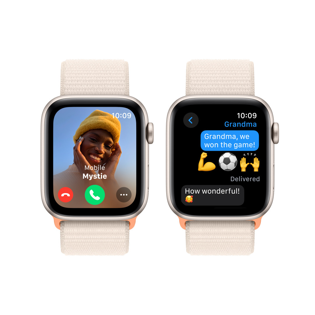 Apple Watch SE Cellular 44 mm Hviezdne biely hliník s hviezdne bielym športovým remienkom
