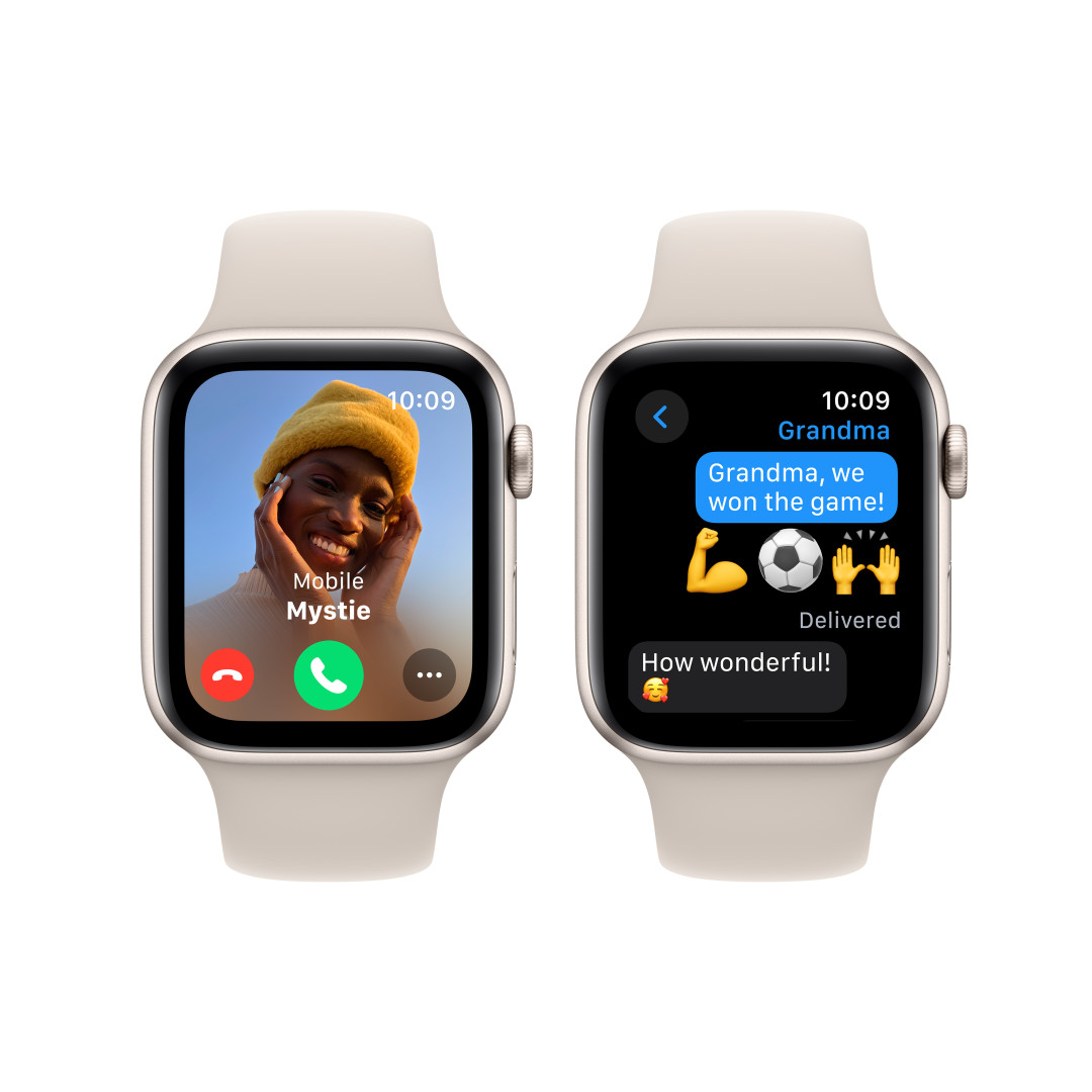 Apple Watch SE Cellular 44 mm Hviezdne biely hliník s hviezdne bielym športovým remienkom - M/L