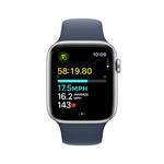 Apple Watch SE Cellular 44 mm Strieborný hliník s búrkovo modrým športovým remienkom - M/L