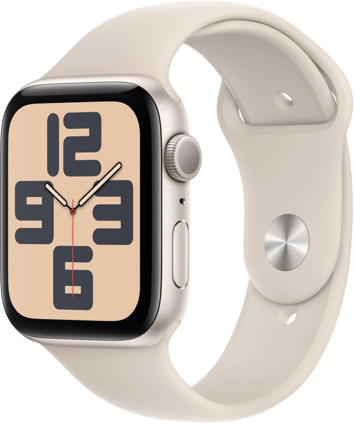 Apple Watch SE Cellular 44mm Hvězdně bílý hliník s hvězdně bílým sportovním řemínkem - M/L