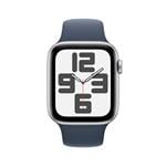 Apple Watch SE Cellular 44mm Stříbrný hliník s bouřkově modrým sportovním řemínkem - M/L