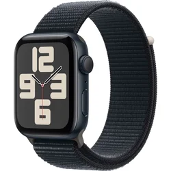 Apple Watch SE Cellular 44mm Temně inkoustový hliník s temně inkoustovým provlékacím řemínkem