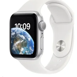 Apple Watch SE GPS 40mm Silver Aluminium Case with White Sport Band - Regular (mnjv3cs/a)