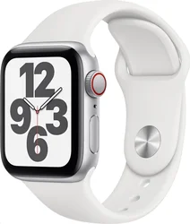 APPLE Watch SE GPS+Cellular,40mm Silver Aluminium Case with White Sport Band
