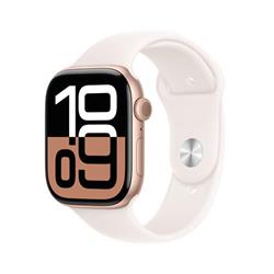 Apple Watch Series 10 GPS 46mm Rose Gold Aluminium Case with Light Blush Sport Band - M/L (MWWU3QC/A)