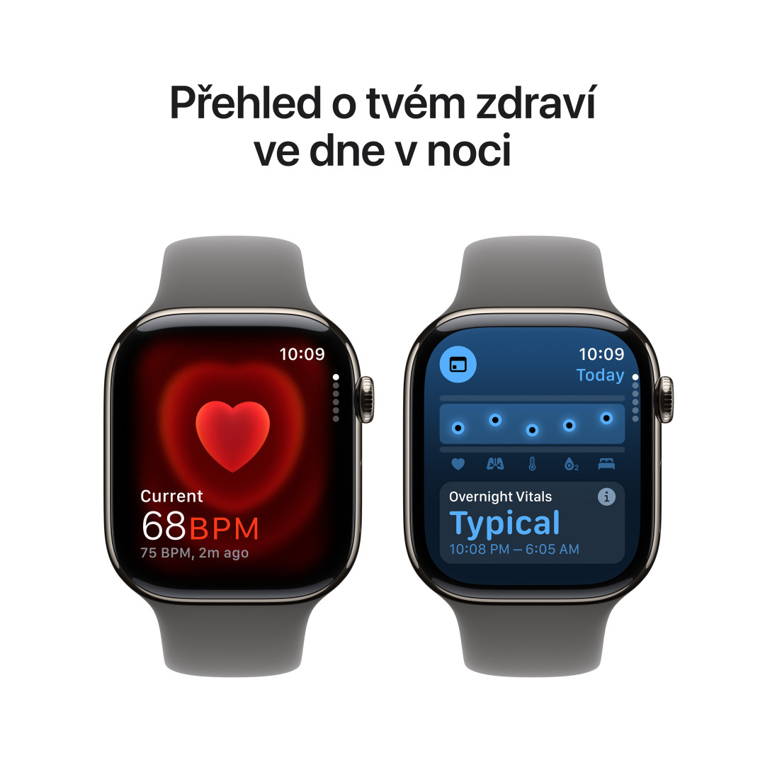 Apple Watch Series 10 GPS + Cellular 42 mm puzdro z prírodného titánu s kamenným športovým remienkom - S/M (MWXD3QC/A)